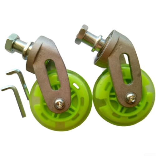 Vasiumic Wellenbrett-Räder für Damen, mit Halterung aus Aluminiumlegierung, 80 mm, PU-Blitzrad, 2er-Set, kompatibel mit den meisten Boards, reibungslose, leise Fahrt (grün) von Vasiumic