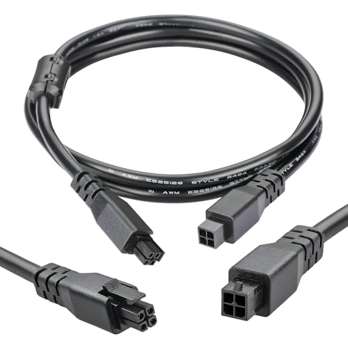 Vaskula 4Pin AMS Lite Verlängerungskabel Bambulab mit Magnetischem Ring 3D Druckerverlängerungskabel Schwarz 1,5 Meter Kupferkern Suitable Bambulab A1/A1mini von Vaskula