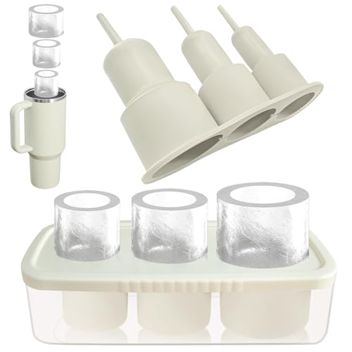Vasmeiy Eiswürfelform Silikon für Stanley Cup, Stanley Cup Eiswürfelform Zubehör, Eiswürfelbehälter Silikon mit Deckel und Behälter, BPA Frei, 3 Fach Eiswürfelschale Zubehör für 20-40 oz (Weiß) Vasmeiy Eiswürfelform Silikon für Stanley Cup, Stanley Cup Eiswürfelform Zubehör, Eiswürfelbehälter Silikon mit Deckel und Behälter, BPA Frei, 3 Fach Eiswürfelschale Zubehör für 20-40 oz (Weiß) von Vasmeiy