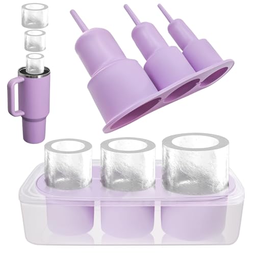 Vasmeiy Eiswürfelform Silikon für Stanley Cup, Stanley Cup Eiswürfelform Zubehör, Eiswürfelbehälter Silikon mit Deckel und Behälter, BPA Frei, 3 Fach Eiswürfelschale Zubehör für 20-40 oz (violet) Vasmeiy Eiswürfelform Silikon für Stanley Cup, Stanley Cup Eiswürfelform Zubehör, Eiswürfelbehälter Silikon mit Deckel und Behälter, BPA Frei, 3 Fach Eiswürfelschale Zubehör für 20-40 oz (violet) von Vasmeiy