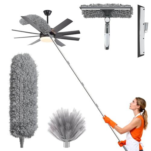 Vasmeiy Staubwedel Teleskop Lang Ausziehbar, Wiederverwendbare biegbare Staubtücher, Mit Fensterreiniger und Abzieher, Feder-Staubwedel für Spinnennetz, Ausziehbar auf 4,9 Meter Vasmeiy Staubwedel Teleskop Lang Ausziehbar, Wiederverwendbare biegbare Staubtücher, Mit Fensterreiniger und Abzieher, Feder-Staubwedel für Spinnennetz, Ausziehbar auf 4,9 Meter von Vasmeiy