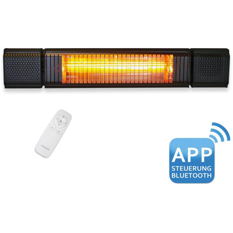 VASNER Appino BEATZZ Bluetooth Infrarot-Heizstrahler mit Musik Box 2000 W Schwar von Vasner