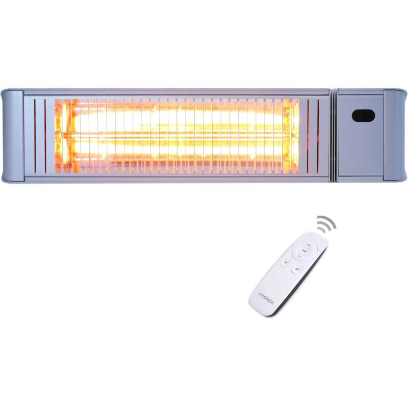 Vasner Infrarot-Heizstrahler Teras X20 2000 Watt mit Fernbedienung  Silber von Vasner