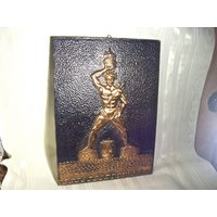 Seven Wonders Of The World - Colossus Rhodes Copper Repousse Wall Hanging/Plaque 9 3/4" By 13 1/2" von VastVintageVisions