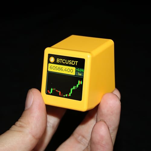Vastarry Bitcoin Stock Ticker Monitor Anzeigezeit Wetter, Temperatur, Luftfeuchtigkeit und Bildwiedergabe Wi-Fi aktiviert und Foto Slideshow-Funktionen (gelb) von Vastarry