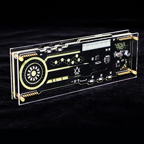 Vastarry Desktop RGB Uhr Cyberpunk Stil Uhr DIY Handgemachte LED Desktop Atmosphäre Uhr Dekoration Zubehör (L) von Vastarry