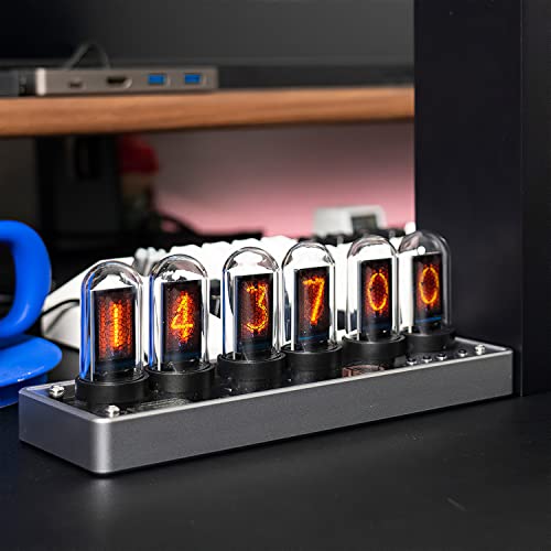 Vastarry IPS Farbbildschirm Uhr DIY Analog Digital Tube Stil 6 Sets von Digital Zifferblatt RGB Hintergrundbeleuchtung WiFi Zeit Service Desktop Dekoration Geschenk Unterstützung Firmware Upgrade von Vastarry