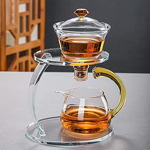 Vastate Faule Kungfu Glas teekanne eingestellt resistent Glas Tee Set Kaffee Set magnetische wasserumleitung rotierende abdeckungsschüssel halbautomatisch Tee Maker von Vastate