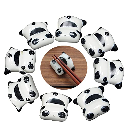 8 Stück Panda Stäbchen Halter, Keramik Panda Essstäbchen Ablagen, Chopsticks Holder, für Chopsticks Kissen Handwerk Ornamente für Restaurant Geschenke von Vastsea
