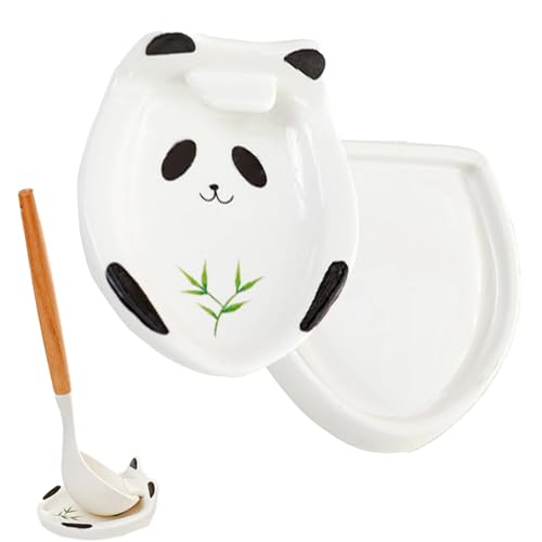 Vastsea Panda Löffelständer, Kochlöffelablage, Keramiklöffelhalter, für Essstäbchen, Pfannenwender Platzieren, Messern oder anderem Geschirr von Vastsea