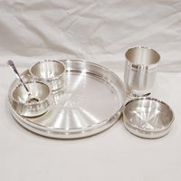 12 "Größe - 999Er Reines Silber Geschirr/Bitter Set, Komplettes Für Persönlichen Gebrauch Oder Verschenken Ashapura Muster von VastuStoreOnline