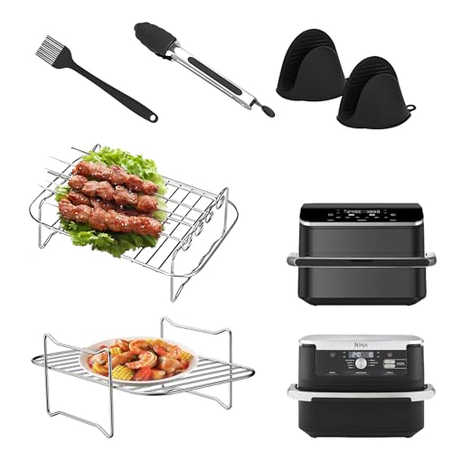 Ninja Heißluftfritteuse Zubehör – 6 Stück Heißluftfritteusengestelle aus Edelstahl 304 – Kompatibel mit Ninja AF300EU/400EU/500EU und Cosori 10L Twinfry, antihaftbeschichtetes Kochzubehör Ninja Heißluftfritteuse Zubehör – 6 Stück Heißluftfritteusengestelle aus Edelstahl 304 – Kompatibel mit Ninja AF300EU/400EU/500EU und Cosori 10L Twinfry, antihaftbeschichtetes Kochzubehör von Vauki