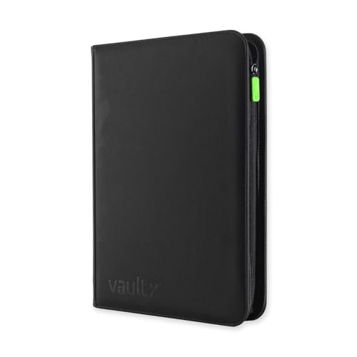 Vault X 9 Pocket Trading Card Zip Binder, 360 Cards, Premium Exo-Tec Album Material, 20 Side-Loading Pages, Folder for Collectible Games, Sports, TCG (Black) von Vault X