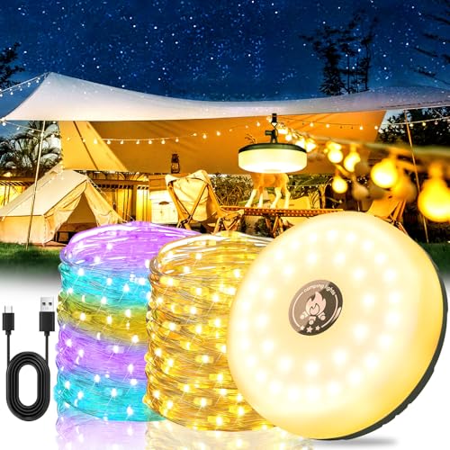 Vautvis Camping Lichterkette, Camping Lichterkette Aufrollbar 10M mit 8 Beleuchtungsmodi, Wasserdicht IP44, 2000mAh Akku, Tragbare Zelt Lichterkette, Outdoor Beleuchtung Camping Lichterkette Vautvis Camping Lichterkette, Camping Lichterkette Aufrollbar 10M mit 8 Beleuchtungsmodi, Wasserdicht IP44, 2000mAh Akku, Tragbare Zelt Lichterkette, Outdoor Beleuchtung Camping Lichterkette von Vautvis