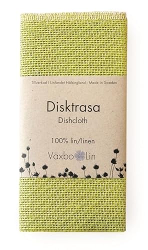Vaxbo Lin DISKTRASA Geschirrtuch aus 100 % Leinen, hergestellt in Schweden, atemberaubende Auswahl an Farben (Limettengrün) von Vaxbo Lin