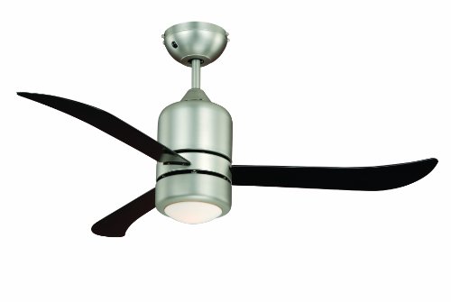 AireRyder Deckenventilator Loft mit Beleuchtung und Fernbedienung, Gehäuse Nickel satiniert, Flügel schwarz, 112 cm, FN51134 von AireRyder