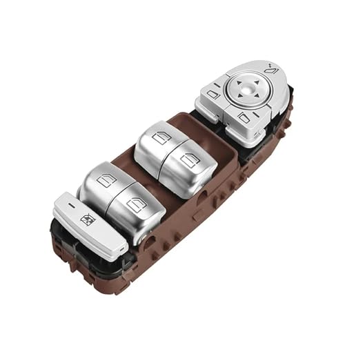 Fensterheberschalter Für Benz C-Klasse W205 S205 X253 C200 C300 C350 C63 Für AMG A2059056811 Power Master Fenster Control Schalter Taste Konsole(Brown) von Vbbrswaad