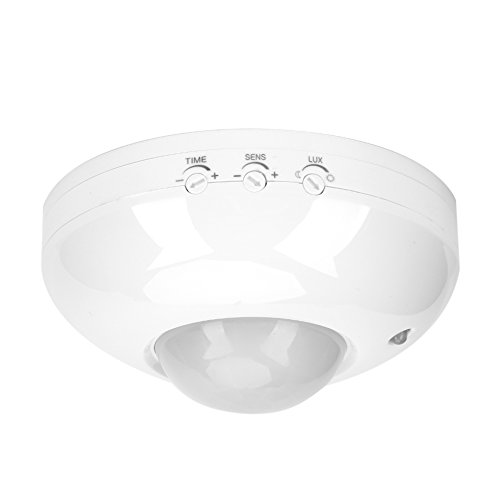 Deckenleuchte Schalter mit Sensor, 8m 110240V LED Verstellbarer Körper Motion Bewegung Deckenlampe mit Bewegungsmelder Leuchtmittel Schalter für Home/Office, 360° Senkung, 120°Schnitt von VBESTLIFE