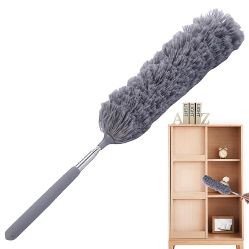 Vbnuyhim Staubwedel zum Verlängern, Teleskop-Staubwedel, Spinnennetz-Staubwedel mit Teleskopstange, flexibles und faltbares Reinigungswerkzeug, Spinnennetz und Deckenwedel mit Pfosten von Vbnuyhim