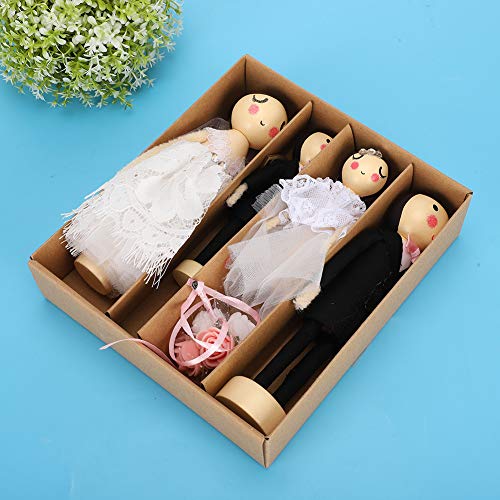 Vcedas Europäischen Stil Vintage Mini Holz Hochzeit Puppen Set Kunst Handwerk Desktop Dekoration Ornament von Vcedas