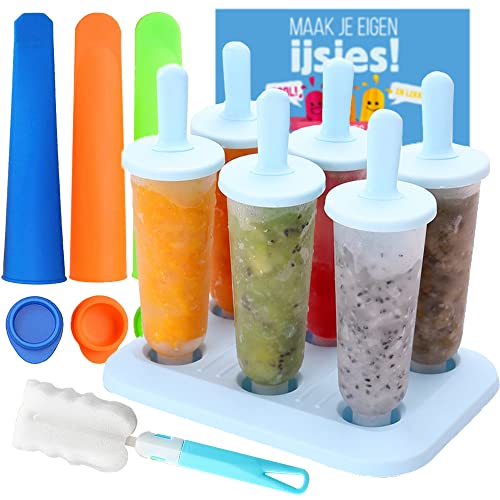 Vcumter 11 Stück Eisformen Eis am Stiel, Silikon BPA FREI, Rund, Blau von Vcumter