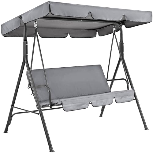Vcyex Ersatzdach für Hollywoodschaukel 3 Sitzer-hollywoodschaukel dachbezug 210D wasserdichtes Vordach und Stuhlsitzbezug (Schaukel nicht im Lieferumfang enthalten),195 * 125 * 15cm,Grey von Vcyex