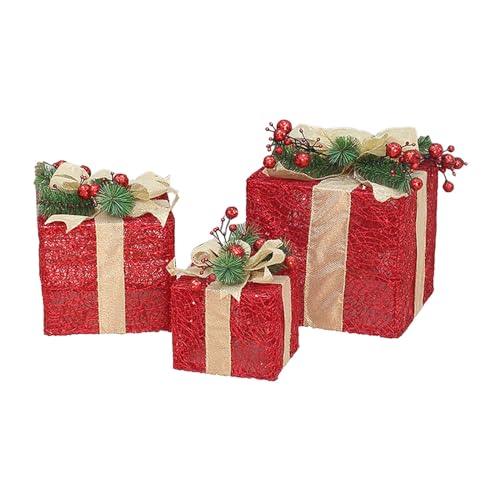 3 Stück/Set Boxen Festivals Party Dekor Zubehör Geschenk Dekoration unter dem Baum Pakete Gartenornamente von Vdaxvme