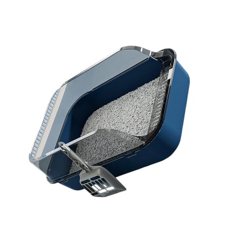 Halbgeschlossene Katzentoilette, hohe Seiten, Spritzschutz, verdickte Geruchskontrolle, leicht zu reinigen, großes Haustier, Badezimmer, Katzentoilette Halbgeschlossene Katzentoilette, hohe Seiten, Spritzschutz, verdickte Geruchskontrolle, leicht zu reinigen, großes Haustier, Badezimmer, Katzentoilette von Vdaxvme