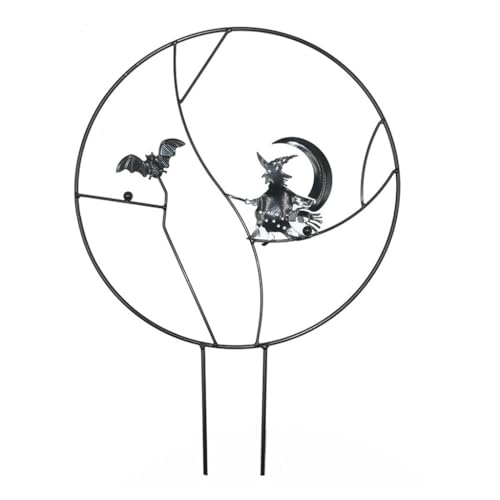 Halloween Hexe Fledermaus Kletterrankgitter Metall Eisen Pflanzenstützrahmen Garten Pflanze Blume Rankgitter Gemüse Rack von Vdaxvme