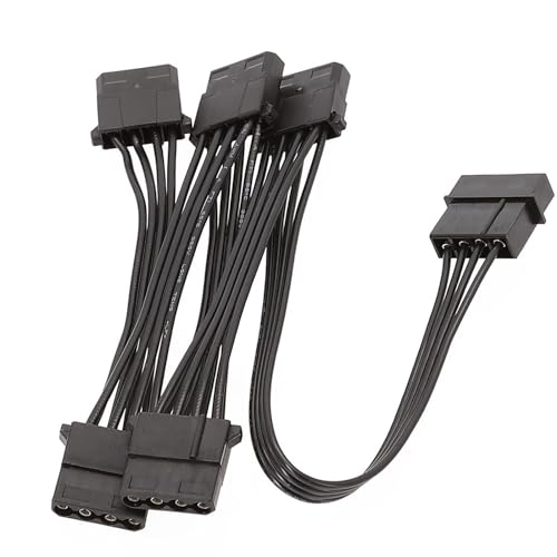 IDE Big 4-poliges 1-zu-5-Strom-Verlängerungskabel, Festplatten-Treiber, Strom-Splitter-Kabel für SSD-Netzteiler-Adapter von Vdaxvme