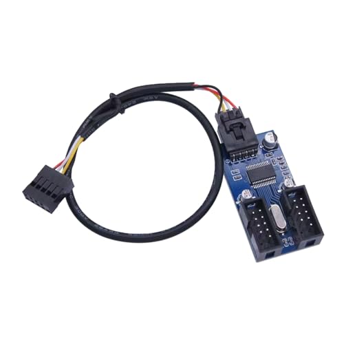 Maximiert den USB-Anschluss mit 9-poliger Motherboard-Header-Erweiterung, 9-poliger USB-Splitter für mehrere Gerätebenutzer, 1 bis 2/4 USB-Hubs von Vdaxvme