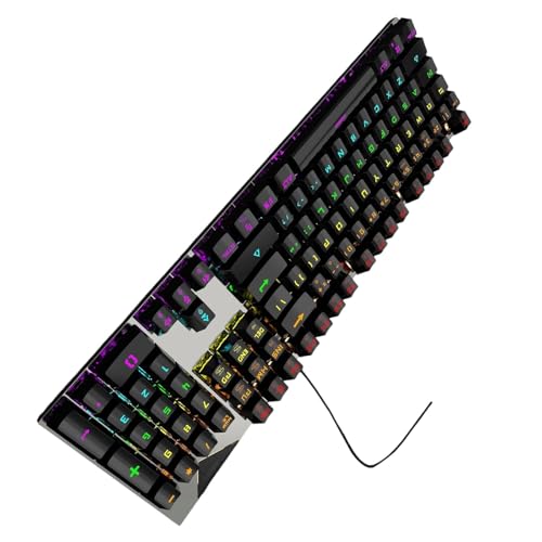 RGBs Mechanische Gaming-Tastaturen mit Hintergrundbeleuchtung und blauen Schaltern, dünnes Kabel-Design für PC-Gamer, klickende blaue Schalter-Tastaturen von Vdaxvme