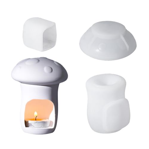 Silikonform Für Kerzenbasis Elegante Hohle Pilzform Form Teelicht Halterform Home Desktop Dekoration Making Formen von Vdaxvme