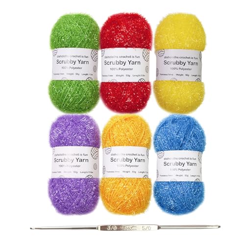 Sparkles Geschirr-Peelinggarn, Häkelgarn mit Strickhaken, handgefertigtes Garn, Spezialgarn, Polyester, Peeling-Garn für Handwerk Sparkles Geschirr-Peelinggarn, Häkelgarn mit Strickhaken, handgefertigtes Garn, Spezialgarn, Polyester, Peeling-Garn für Handwerk von Vdaxvme