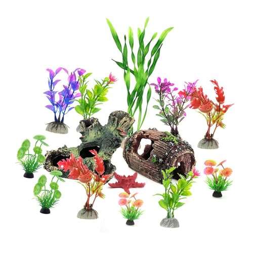Vdaxvme 14Lots Bäume Ornamente Schöne Natürliche Aquaskapes Pflanze Künstliche Wasserpflanze Mit Einfachen Installation Und Wartung Kleine Fischtanks Dekorationen von Vdaxvme