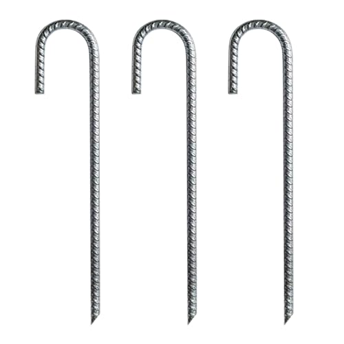 Vdaxvme 3 x L-U-förmige Trampolin-Bewehrungsstäbe, verzinkter Stahl, Bodenanker, Landschaftsgarten, Zeltnägel, Sicherungshering Vdaxvme 3 x L-U-förmige Trampolin-Bewehrungsstäbe, verzinkter Stahl, Bodenanker, Landschaftsgarten, Zeltnägel, Sicherungshering von Vdaxvme