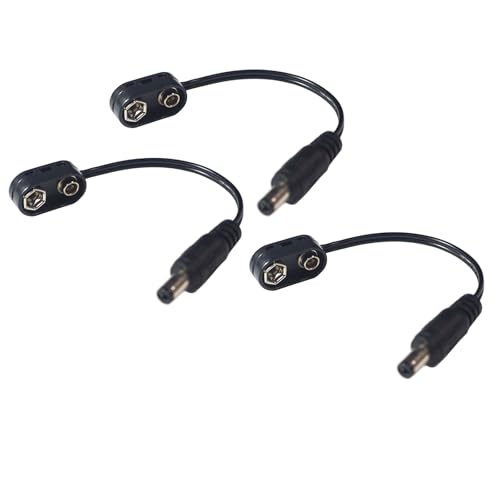 Vdaxvme 3pcs Netzteilkabel Anschluss Gitarre 9V Wandler Stromkabel Batterie Clip Converter Stromkabel Netzteil Pedal Netzteil Effekt von Vdaxvme