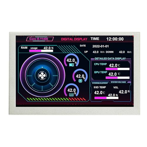 Vdaxvme 5 Zoll USB C Sekundärbildschirm Computer CPU GPU Monitore USB Display für Monitore von Vdaxvme