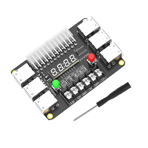 Vdaxvme Computer-Netzteil, 24-polige Buchse auf USB, 3,30 V, 5 V, 12 V, Stecker, Entwicklungsplatine, digitales LED-Display, Power-Modul von Vdaxvme