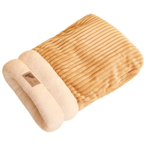 Vdaxvme Schlafsack, Fleece-Winterdecke, Taschennest, dickes Futter, pelzig, warm, für Haustiere, Kätzchen, Welpen, Grau/Weiß/Braun Vdaxvme Schlafsack, Fleece-Winterdecke, Taschennest, dickes Futter, pelzig, warm, für Haustiere, Kätzchen, Welpen, Grau/Weiß/Braun von Vdaxvme