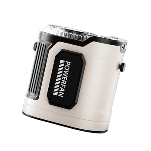 Vdaxvme Tragbarer Ventilator mit LED-Display und Taschenlampen, wasserdicht, für Baustellen, Angeln und Außenbereich, Baustellen-Kühlventilator von Vdaxvme