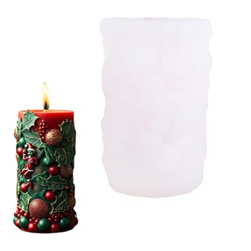 Weihnachtskerze Silikonform Zylinderform Kerze Silikonform Für Epoxidharzseife Schokoladenbackwerkzeug Schneemann Und Schneeflocken von Vdaxvme