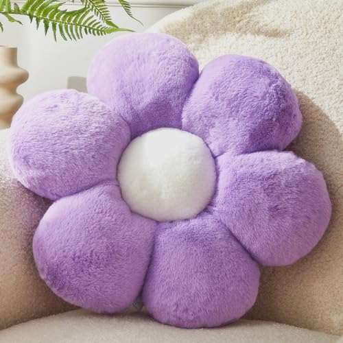 Vdoioe Violettes Blumenkissen, Blumenform, 40 cm, Gänseblümchen, Bodenkissen, niedliches Blumen-Sitzkissen, Heimdekorationskissen für Sofa, Couch, Bett Vdoioe Violettes Blumenkissen, Blumenform, 40 cm, Gänseblümchen, Bodenkissen, niedliches Blumen-Sitzkissen, Heimdekorationskissen für Sofa, Couch, Bett von Vdoioe