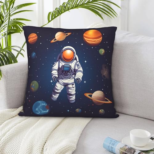 Dekorative Kissenbezüge, 30,5 x 30,5 cm, quadratische Kissenbezüge, weicher Weltraum-Astronautendruck, Wurfkissenbezüge, Kissenbezüge für Sofa, Couch, Dekoration, Auto, Wohnzimmer von VducK