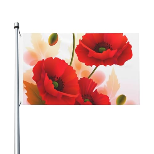Flagge, 90 x 152 cm, doppelseitige Flagge, Blume, lebendiges Blütenblatt, Allwetterflaggen für Hof, Outdoor-Dekoration, Urlaubsbanner von VducK