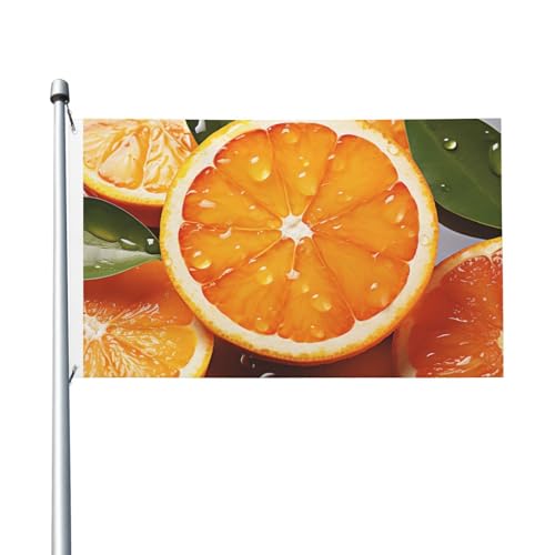 Flagge, 90 x 152 cm, doppelseitige Flagge, Orange, Zitrusfrüchte, Allwetterflaggen für Hof, Outdoor-Dekoration, Urlaubsbanner von VducK