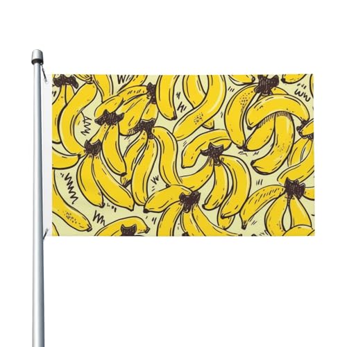 Flagge, 90 x 152 cm, doppelseitige Flagge, gelbe Banane, Allwetterflaggen für Hof, Outdoor-Dekoration, Urlaubsbanner von VducK
