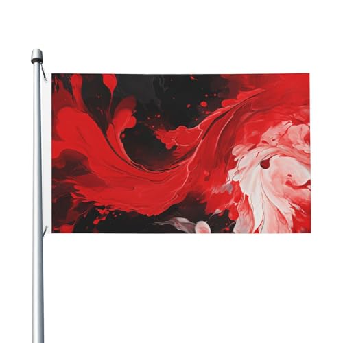 Flagge, 90 x 152 cm, doppelseitige Flagge, rot, schwarz, weiß, abstrakt, Allwetterflaggen für Hof, Outdoor-Dekoration, Urlaubsbanner von VducK
