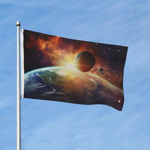 Flagge, 90 x 152 cm, doppelseitige Outdoor-Flagge, Sonnen- und Erdflaggen, Banner für Hof, Outdoor-Dekoration von VducK