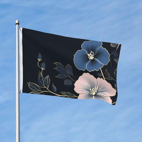 Flagge, 90 x 152 cm, für den Außenbereich, doppelseitige Outdoor-Flagge, Blätter von Hibiskusflaggen, Banner für Hof, Outdoor-Dekoration von VducK